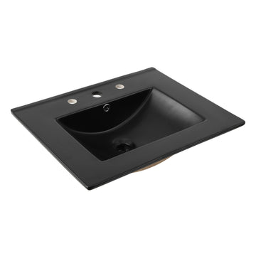Ancillary 3-Hole 20 in. W x 18.25 in. D Classic Contemporary Rectangular Ceramic Single Sink Basin Vanity Top